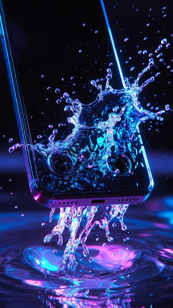 Phone held vertically for speaker water ejection