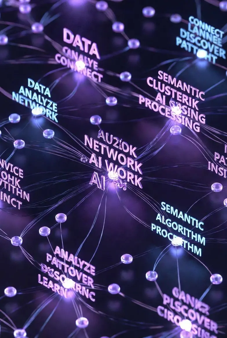 UltraTag AI Smart Tagging Logic — Semantic Clustering Visualization