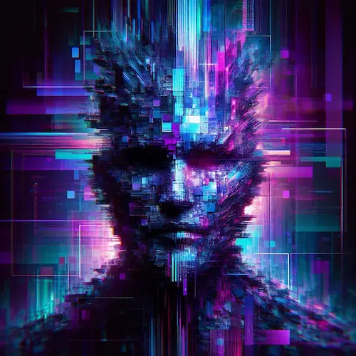 Cyber Glitch Avatar example generated by Identity Matrix